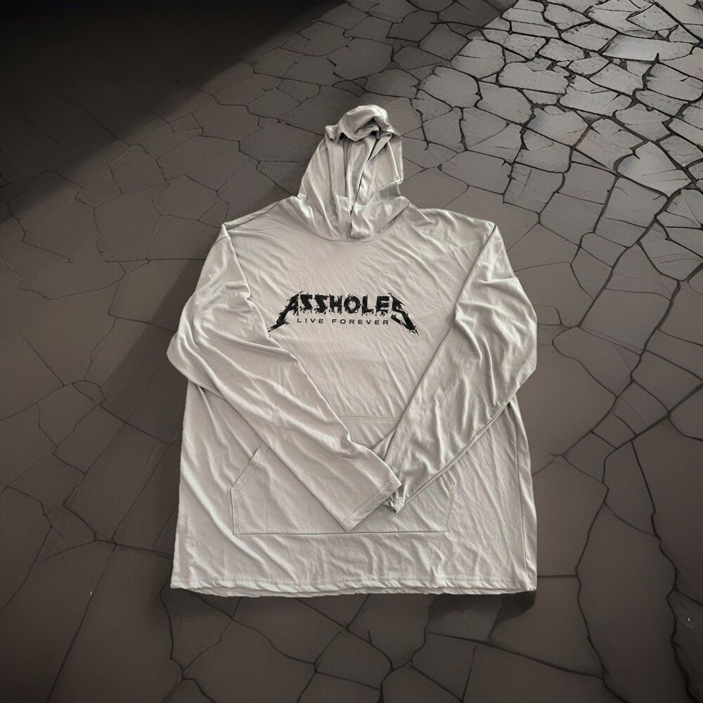 BIG & TALL A—holes Live Forever Stretch Hoodie Size XXL Grey Good Used